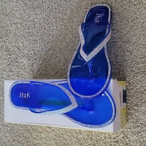 Rhinestone jelly flip flops